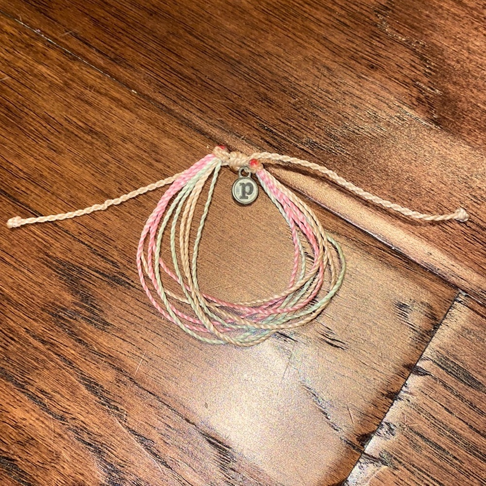 Pura Vida bracelet pastel pink & blue with p charm​ - Picture 5 of 8